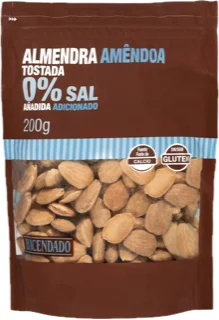 Almendra tostada Hacendado 0% sal añadida pelada