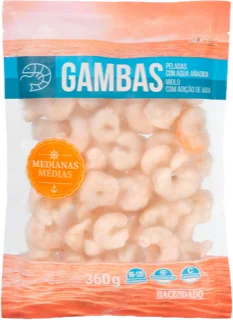 Gamba pelada cruda tamaño mediano Hacendado ultracongelada